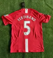 Signed Rio FERDINAND Retro Shirt - Manchester United - PROOF/COA