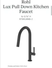 New In Box - Rohl R7581LMMB2 Kitchen Faucet - Matte Black - Retail $1,199.00