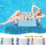 YANGUN 3 Pack Inflatable Pool Floats, 4-in-1 Pool Inflatables for Adults, Inflatable Pool Floats Hammock with a Manual Air Pump, Pool Inflatables for Beach Summer Holiday