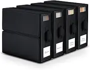 Bed Sheet Organizers and Storage, Foldable Sheet Organizer for Linen Closet, Sheets Set Folder Keeper with Window XL (Queen & King Size) Organizing Bedding Container, Black (4 Pack)