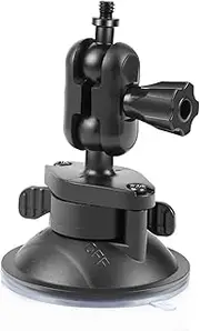 PULUZ 1/4 Inch Arm Suction Cup Mount for Gopro Hero 13 12 11 10 9, 360° Rotation Windshield & Window Bracket for Insta360 X2 X3 X4 GO 3S for DJI OSMO Pocket 3 4