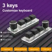 Type C Programming Custom Knob Keyboard RGB 3 Keys Copy Paste Mini Button+Cable