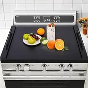Noodle Board Stove Cover with Extended Handles-Wood Stove Top Covers for Electric Stove Kitchen Sink Cover Serving Tray, Decorative Tray for Kitchen Black (29.92"x22.05")