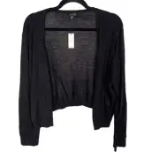 New Talbots Girls XLarge Black Open Front Lightweight Cardigan Sweater Draped