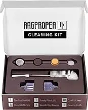 Ragproper Glass Flask Accessory Kit - Cleaning Set with Cleaning Brush, Silicone & Cork Lid Liners, Stainless Steel & Plastic Lids & Smooth Pour Funnels (Single Shot, 100mL)