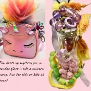 Dress Up /Mystery Jewelry Jar In Sundae Glass In Unicorn Purse 20+pcs