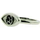 New NOS House of Harlow 1960 black crystal evil eye silver tone cocktail ring 8