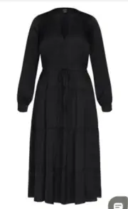 City Chic small Midi Chrisma Dress Plus Size 16 Black