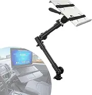 Mount-It! Car Laptop Mount | No-Drill Laptop Vehicle Mount for Truck & Van Use at Front Passenger Seat | Adjustable Height Fits 12-15.4 Inch Screens, 9 Lbs Capacity, Full Motion and Lockable Joints