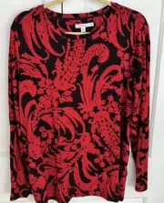 NWT Chico’s Touch Of Cool Floral Layering Tee Pullover Crew Neck Knit size 3