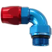 Aeroflow Male End -10Orb to 10An Teflonfull Flow Billet 90 Deg Blue - AF583-10-10D