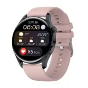 T33S Smart Watch Men Full Round Touch Screen Bluetooth Call Ip68 Waterproof Strap Replaceable Smartwatch - Pink