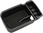 GUERBEIS Car Central Storage Armrest Box,Fit For Jeep, Compass 2017 2018 ABS Black Storage Box Accessories Vehicle Console storage box unit