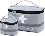 CECOMBINE 2Pcs First Aid Kit Bags, Portable Empty Medicine Bags Family First Aid Organiser Box, Medical Medicine Bags for Outdoor, Travel, Camping, Work, B