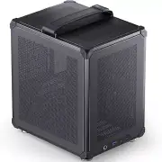 C6-ITX Black Mini ITX Handled Mesh PC Case, Simple Compact Desktop ITX Chassis,