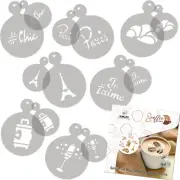 14 pcs Coffee and Cake Decorating Stencils // 11cm and 7cm // PARIS