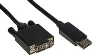 Link Accessori LKCDPDVI20 Video Cable Adapter 2 m DisplayPort DVI-D Black - Video Cable Adapters (2 m, DisplayPort, DVI-D, Male, Right)