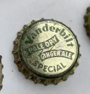 VANDERBILT Ginger ale SODA crown cap bottle can flat cone ACL label ASHEVILLE NC