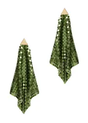 Rabanne Pixel Flow Chainmail Drop Earrings - Green ONE SIZE