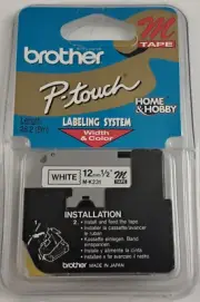 Brother P-touch M Tape 12mm 1/2" White M-K231 26.2' 8m Sealed Genuine M231