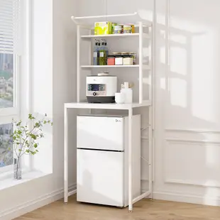 創意金屬置物架 小冰箱微波爐烤箱櫃 雙層小型整理架 廚房落地 (4.5折)