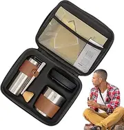 Camping Coffee Set, Coffees Campings Kit, Portable Multifunctional Bean Grinding Machine with Carrying Case, Outdoor Supplies for Travel, Adventure, Brewing Gear, 22x18.3x12.5cm