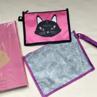 在飛比找ETMall東森購物網優惠-日系雜志附錄款大小號化妝包可愛貓咪便攜收納整理手拿包中包2件
