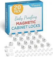 Child Safety Magnetic Cabinet Locks - 20 Pack Children Proof Cupboard Baby Locks Latches with 3M Adhesive for Cabinets & Drawers and Screws Fixed for Durable Protection (Optional) 3 Keys