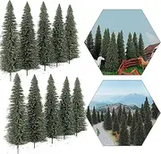 S0812 20PCS Dark Green Pine Model Cedar Trees 4.96 inch (126 mm) for Model Railroad Scenery Landscape Layout HO OO Scale New (4.9Inch)