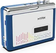 MYPIN Cassette Player, Portable Bluetooth Cassette Player with Headphone, Tape Player Output to Headphone/Speaker,Walkman 2 AA Battery or USB Power Supply, 3.5mm Headphone Jack