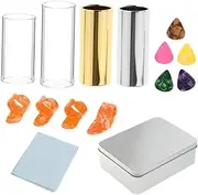 Generic Guitar Slides for Acoustic, Guitar Accessories with 5 Guitar Picks for Beginner, style C