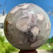 1.18LB Natural Sakura Flower Agate QUARTZ Sphere Crystal Ball Healing