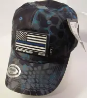 5.11 Tactical Hat Mens Blue Snakeskin Camouflage Removable Kryptek Flag Cap New