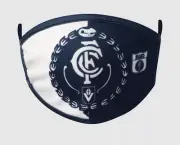 Carlton Blues Official AFL Team Logo and Colours Retro 2 Pack 3 Ply Face Cover