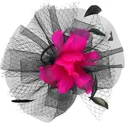 [AKOOSY] Fascinator Headband with Removable Clip Lightweight Mesh Tea Party Hat for Women Versatile Cocktail Accessory for Weddings Afternoon Tea Parties Fits Black
