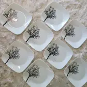 Corelle Timber Shadow Plates and Bowls Set White Black