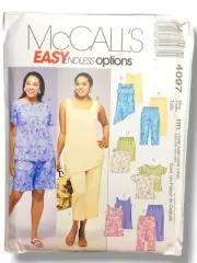 VTG McCalls 4097 Sewing Pattern Uncut Summer Top Shorts Plus Size 18-24 Uncut