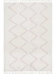 Saffia Pink Zigzag Plush Boho Rug