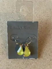 NOC New Laila Rowe Dangle Pear Shaped Yellow Earrings Pierced Faceted J13