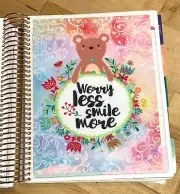Worry Less Smile More Quote 2-Sided Dashboard for use with Erin Condren Planner