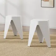 ArtissIn Set of 2 Bar Stools Plastic Stacking Foot Stools Side Table Dining Chairs Indoor Puzzle