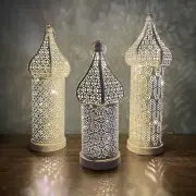 Moroccan Lantern Light Battery Operated Wall Hanging Iron Bedside Props Decor
