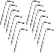 ✨12Pcs Square Bend Hooks,M5.2-65X21Mm Self-Tapping L Shape Right Angle Wall Hook