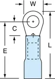 MH14-10R/LK - Brazed Seam Ring Tongue Heat Shrink Terminal - (Pack of 250)