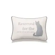 Reserved For The Cat- Print Of A Cat With Microgel Feather Like Insert Pillow