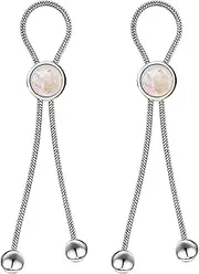 FLOGWE 2Pcs Fake Nipple Rings for Women, Non-Piercing Dangle Nipple Ring, Nipple Noose,Faux Nipple Piercing Jewelry