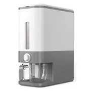 Rice Cereal Dispenser 12KG Grain Container Auto Food Storage Box Measuring Cup Grey