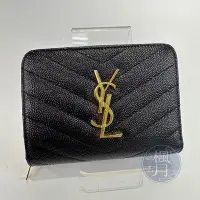 在飛比找Yahoo!奇摩拍賣優惠-SAINT LAURENT 聖羅蘭 403723 黑金 魚子