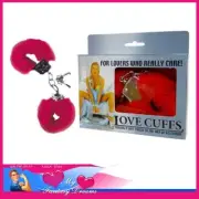 Fluffy Cuffs - Pinky Red Furry Coloured Handcuffs With Quick Release