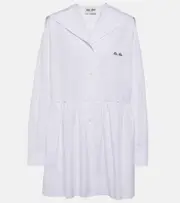 [Miu Miu] Miu Miu Gathered cotton poplin shirt dress AU 8 white